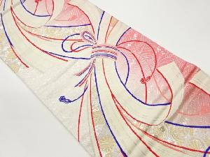 束ね熨斗に丸文・菊模様織出し袋帯